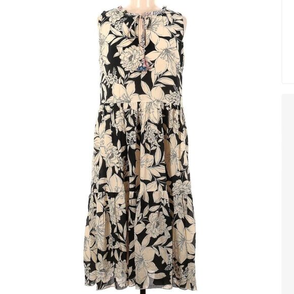 JOHNNY WAS Jade Silk Juliette A-line Tiered Dress Size Medium - Picture 2 of 9